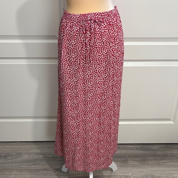 Vintage Dresses & Skirts - Vintage Red Floral Maxi Skirt